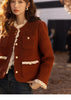 Wool Coat for Women Winter Korean Retro Lace Splicing Lamb Wool Button Pockets Thickened Warm Female Coat MXB43W0720