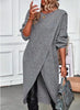 Womens Long Knitted Sweater Dress Autumn Winter Warm Fur Jumpers Casual Solid Loose Knit Midi Dress Lady Work Pullovers