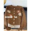 knit Cardigan women's Spring Autumn All-Match Casual Loose Long Sleeve Short Sweater Coat Female Knitwear Tops