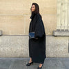 Women's Elegant Autumn Winter Overcoat Bat Sleeve Loose Solid Long Jacket Stand Collar Outwears Female Streetwears