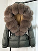 Lagabogy Winter Women Big Real Fox Fur Collar 90%White Duck Down Coat Female Streetwear Loose Hooded Warm Puffer Jacket