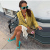 Faux Leather Fringe Women's Blazer Jackets Lapel Long Sleeve Single Breasted Tassel Jacket Vintage Casual Outerwear Coat