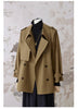 Spring Autumn Khaki Trench Coat for Women Belt Double Breasted Elegant Elegant British Style