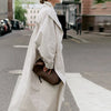 Women Autumn Long Trench Coat Chic Stand Collar Button Batwing Sleeve Oversize Jacket High Street Windproof Loose Outfit