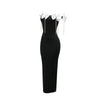Women Bow Tassel Slash Neck Maxi Dress Fall Winter Sexy Birthday Evening Prom Party Street Long Dresses Vestidos
