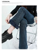 Winter Fleece Women's Flare Pants Retro Slim High Waist Elastic Cotton Thick Warm Denim Pants Korean Female Clothes