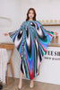 Pleated Printting Batwing Sleeve Dress For Women Spring Autumn Chic V-Neck Loose Famale Clothing 2DB4541