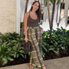 Plaid Baggy Pants Women's Pants Autumn Ladies Oversize High Waist Trousers Elegant Wide Leg Street Wear Pants
