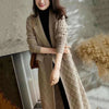 Autumn Winter Knit Sweater Jacket Women Loose Mid Long Lapel Temperament Small Fragrant Sweater Windbreaker Coat Female