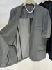 Womens Lightweight Half Sleeve Blazer Collarless One Button Open Front Casual Office Jacket With Pockets
