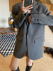 Casual Oversized Black Blazer for Women Korean Style Single Button Suit Jacket Woman Spring Autumn Loose Notched Collar Blazers