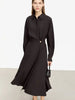 Minimalist French Long-sleeve Shirt Dress for Women Autumn A-line Office Lady Solid Midi Dresses Vestidos 12343290