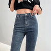 Women Flare Jeans Winter Streetwear Y2K Straight Pants Ankle Length Denim Jeans Girls Party Casual Retro Blue Trousers