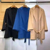 Autumn Women Elegant Double-sided Long Sleeve Solid Color Cardigan Cashmere Soft Coat Female 2W402