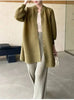 Spring Pleated Single Breasted Cardigan Coat For Women Casual Elastic Loose Mid-Length Coat 2DB5482