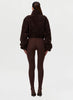 Women Cropped Teddy Fleece Jacket Half Zip High Neck Long Cuff Sleeve Loose Casual Autumn Winter Fuzzy Warm Outerwear