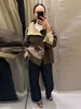 Women Reversible Double Sided Jacket Coat Stand Collar Plaid Loose Fit Warm Coats Casual Office Work Outerwear Spring