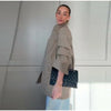Chic Plaid Women's Blazer Jacket Stand Collar Full Sleeve Single Button Female Coats Spring Casual Commute Lady Outwear