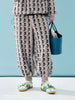 Grey Purple Lamb Wool Pants Women's Winter with Thick Velvet Design and Small Flower Shrink Mouth Pants