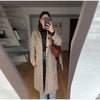 Double-side Long Trench Coats Women's Loose Full Sleeves Single-breasted Pockets Lapel Coats Ladies Spring Outwear