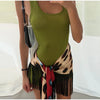 Women Chic Vacation Outfits Leopard Print Sheer Chiffon Shirt Casual Turn-down Collar Mini Dress & Detachable Scarf