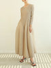 Pleated Long Sleeve Flower Bud Dress Spring Lantern Long Casual Elegant Dresses Dubai Abaya Women Designer Clothes