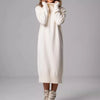 Ribbed Turtleneck Knitted Dress Women Autumn Winter Basic Long Sleeve Sweater Dress Woman Solid Color Long Dresses Female