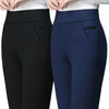 Office Lady Slim Pencil Pants Spring Autumn High Waist Elastic Pockets Solid Elegant Women Casual Straight Trousers