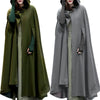 Winter Cloak Hooded Trench Coat Women Gothic Cape Women Trench Coat Open Front Cardigan Jacket Coat Cape Cloak Poncho Plus