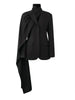 Solid Irregular Scarf Elegant Blazer Women Lapel Long Sleeve Loose Fit Jacket Tide Spring Autumn 1DZ0018