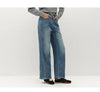 Women Jeans Wide Leg Slight Flare HighWaist Fit Elastic Back Waist Soft Touch Winter Denim Fabric Everyday Style