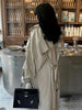 Women Chic Trench Coat Waist Belt Lantern Sleeves Draping Pleat Long Oversize Outerwear Autumn Winter Elegant Mantel Outfit