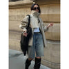 Elastic Drawstring Waist Jackets Women Casual Stand Collar Long Sleeves Cropped Trench Outerwear Lady Autumn Daily Windbreaker