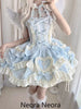Lovely Kawaii Slash Neck Slim Lolita Dress Women Sweet Design Bow Off Shoulder Sling Dresses Elegant Cute Pretty Clothing