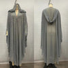 Middle East Africa Muslim Long Robe Vintage Diamond Bead Shoulder Cover Hooded Cloak Dress Bat Sleeve Women's Dress