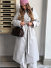 Detachable Triangle Shawl Long Puffer Coat Stand Collar Waist Tie Belt Button Solid Loose Women Coats Winter Commute Outfit