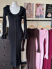 Brown Knitted Dresses For Women Maxi Elegant Trumpet Sleeves Knit Fishtail Dresses Women Long Ruffled Dresses Maxi