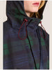 Elegant Plaid Hooded Windproof Slim-fit Jacket Adjustable Belt Long Sleeves Versatile Coat Lady Casual Street Outerwear