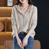Women Knitted Sweater Cardigan Jacket Solid Hooded Zipper Sweater Coat Female Knitwear Casual Tops Female Jackets