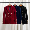 Brand Spring Women Slim Velvet Blazer Jacket Double Breasted Simple Lady Blazers High Grade OL Clothing