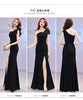 Host evening dress, light, niche one shoulder black long dress, fishtail, one shoulder dress, female