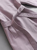 Solid-color England Style Tie-waist Mid-length Coats Long Sleeves Autumn Simple Women's Jackets