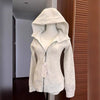 Streetwear Black Hoodie Coat Women's Clothing Hooded Zipper Slim Fit Y2k Jackets Casual Sweatshirts Tops Ropa Mujer