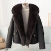 Winter High end Big Fur collar Workwear Down Cotton Jacket Women's Short Thicken Cotton Female Parkas Coats