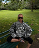 Zebra Print Asymmetric Coats Women Chic Wrap High Collar Oversized Drop‑shoulder Jacket Fall Winter Streetwear Outerwear
