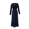 Women Autumn and Winter Crinkle Dress Knitting Patchwork Elegant Lady Maxi Dress