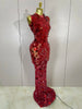 Birthday Party Women Sparkly Sequins Sexy Mesh Maxi Dress Evening Celebrate Performance Singer Nightclub Stage Costume