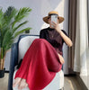 Long Dresses Elegant Party Dresses Woman Pleated Dress Female Gradient Long Loose Stitching Drape Bottoming Dress