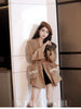 Women Winter Cashmere Wool Woolen Jacket Real Natural Fox Fur Pocket Coat Ladies Outwear Jacket