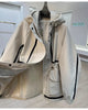 European Goods Ribbon Stitching Contrast Jacket Women's Spring and Autumn Leisure Loose Slim Short Trench Coat